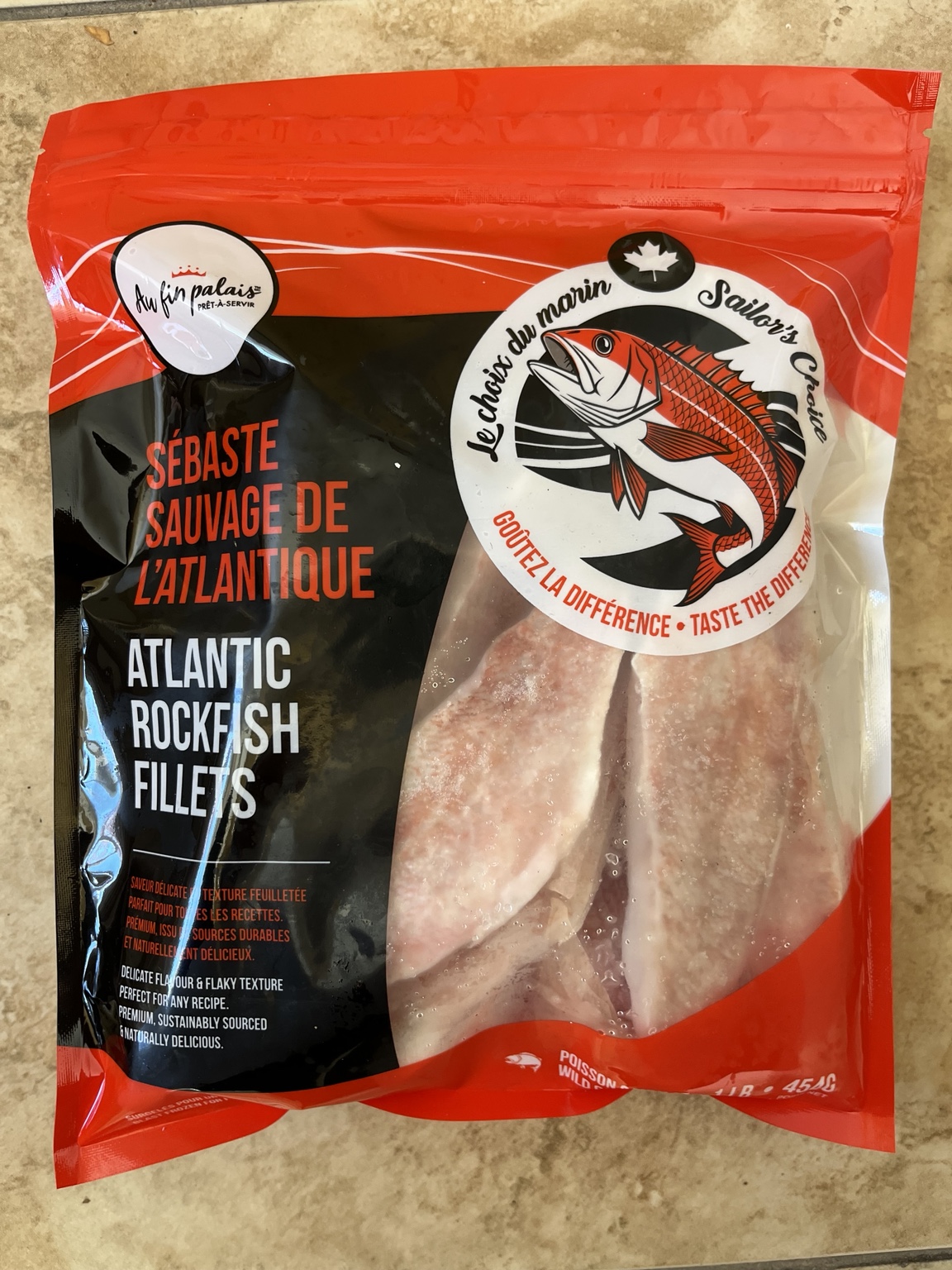 Emballage de sébaste sauvage de l'Atlantique Au Fin Palais